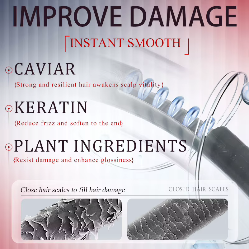 Masque capillaire à la kératine 500ml pour la restauration des cheveux abîmés, masque au caviar, sha