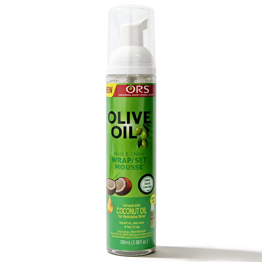 Mousse coiffante pour cheveux bouclés à l'huile d'olive 100 ml, tenue forte, anti-frisottis, pour pe