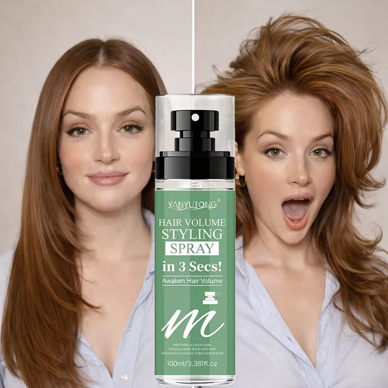 Spray coiffant 3 secondes 100 ml, densifiant et volumisant, pour cheveux ondulés, spray coiffant pou