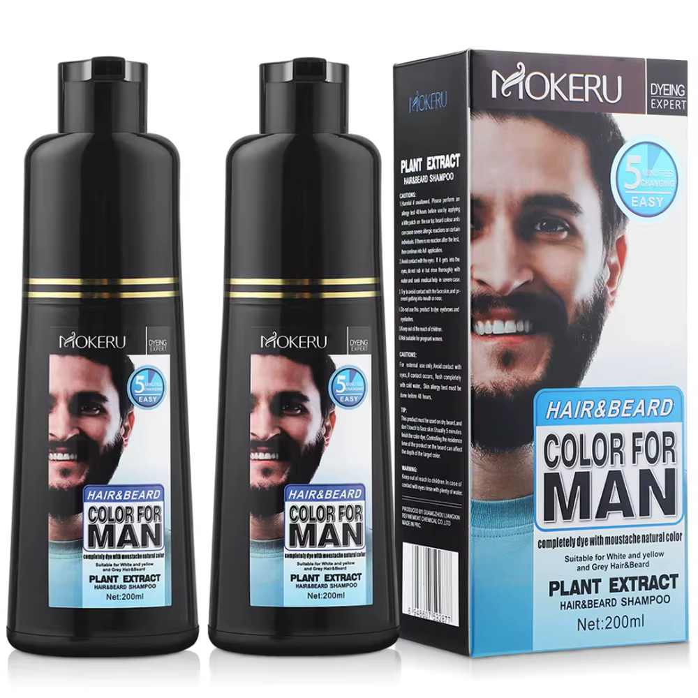 Shampoing de teinture pour cheveux noirs, coloration naturelle en quelques minutes, shampoing de tei