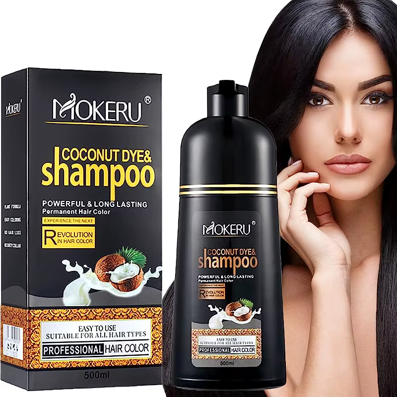 Mokeru-Shampooing colorant 3 en 1, longue durée en continu, cheveux, femmes et hommes