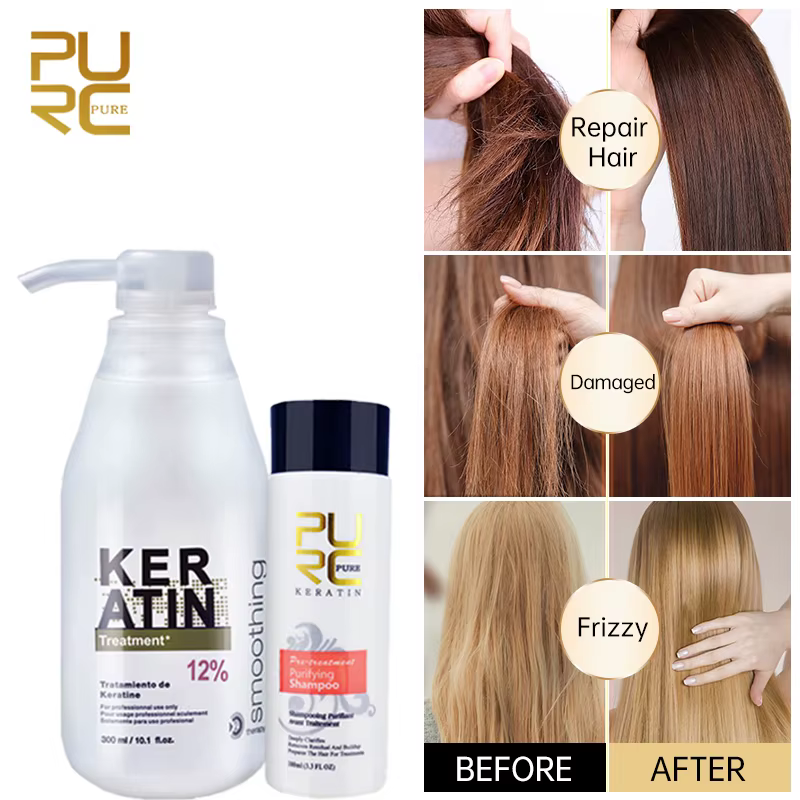 PURC-KerBrian 12% de formol brésilien, lissage, réparation des cheveux abîmés, 300ml