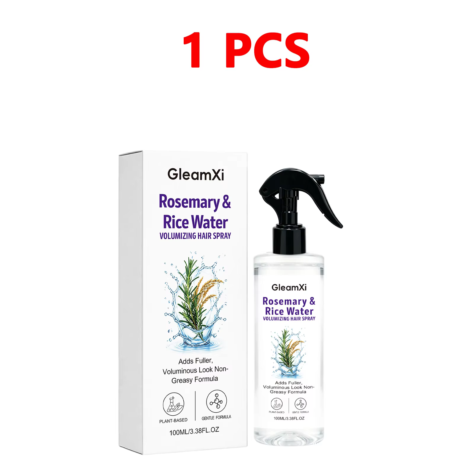 Spray capillaire à la rose et à l'eau de riz, formulé avec des extraits 100 % naturels, formule légè