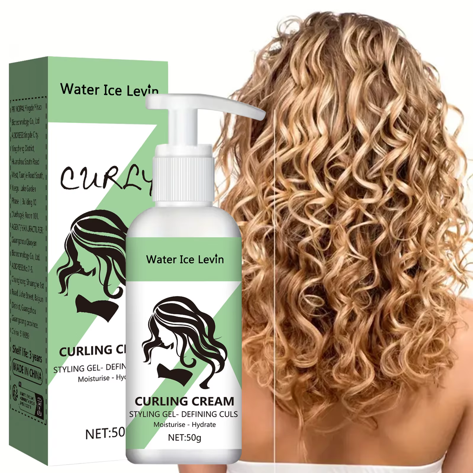 Crème à friser en gel coiffant bouclé – Definir, hydrate et hydrate les boucles pour les coiffures r