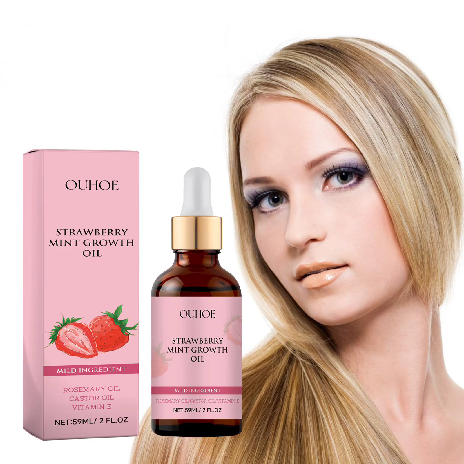 Huile essentielle pour les soins des cheveux, nourrit les cheveux crépus, épaissit la pointe des che