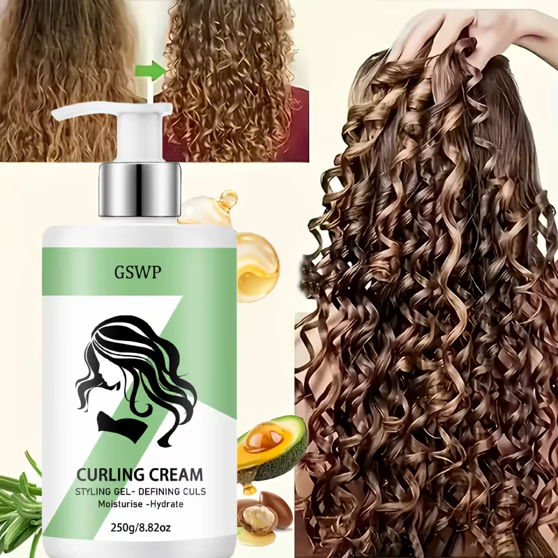 Crème définissante pour boucles GSWP, hydratante et nourrissante pour les cheveux, hydratante, élast