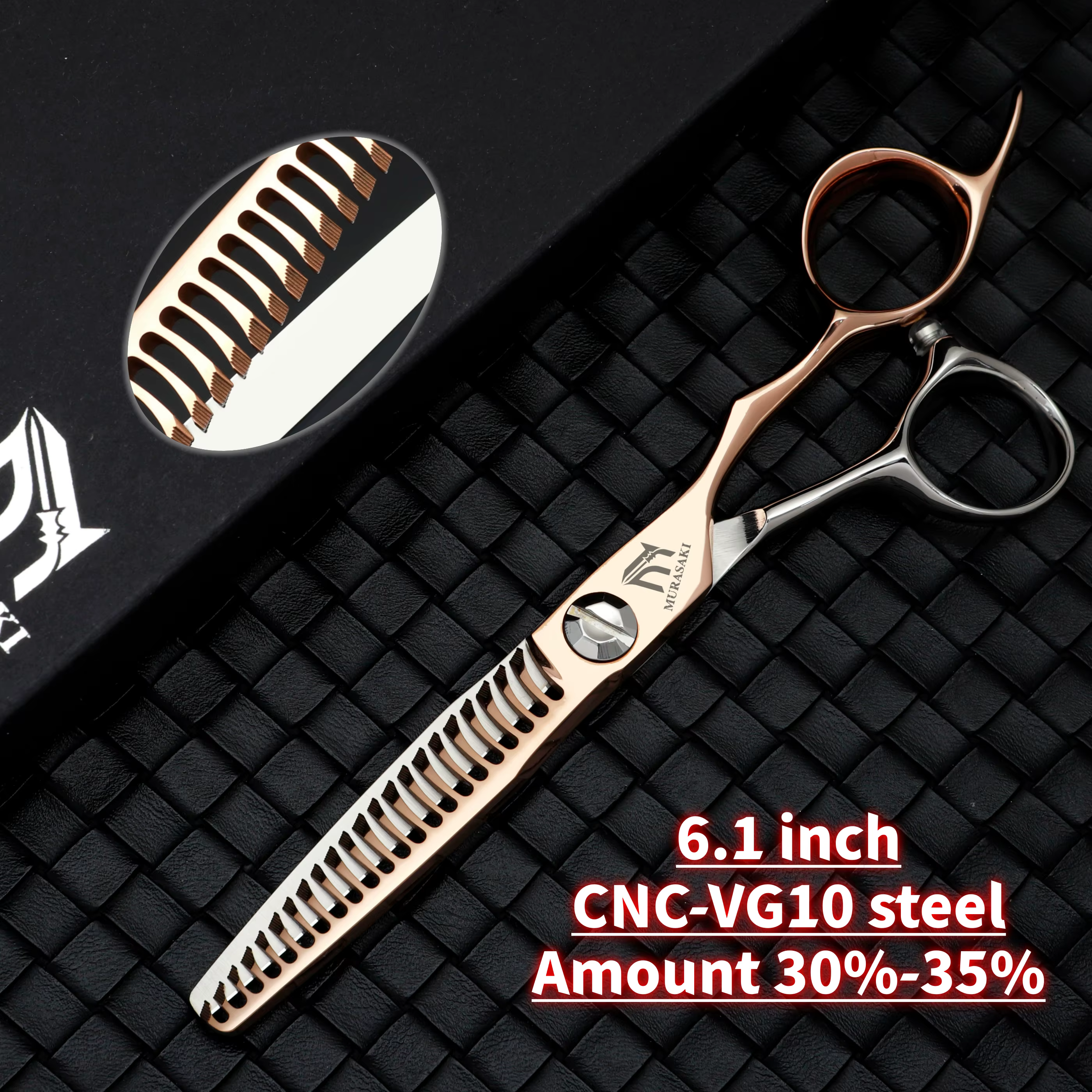 MURASAKI Ensemble de ciseaux de barbier CNC de qualité supérieure, accessoires de barbier en acier j
