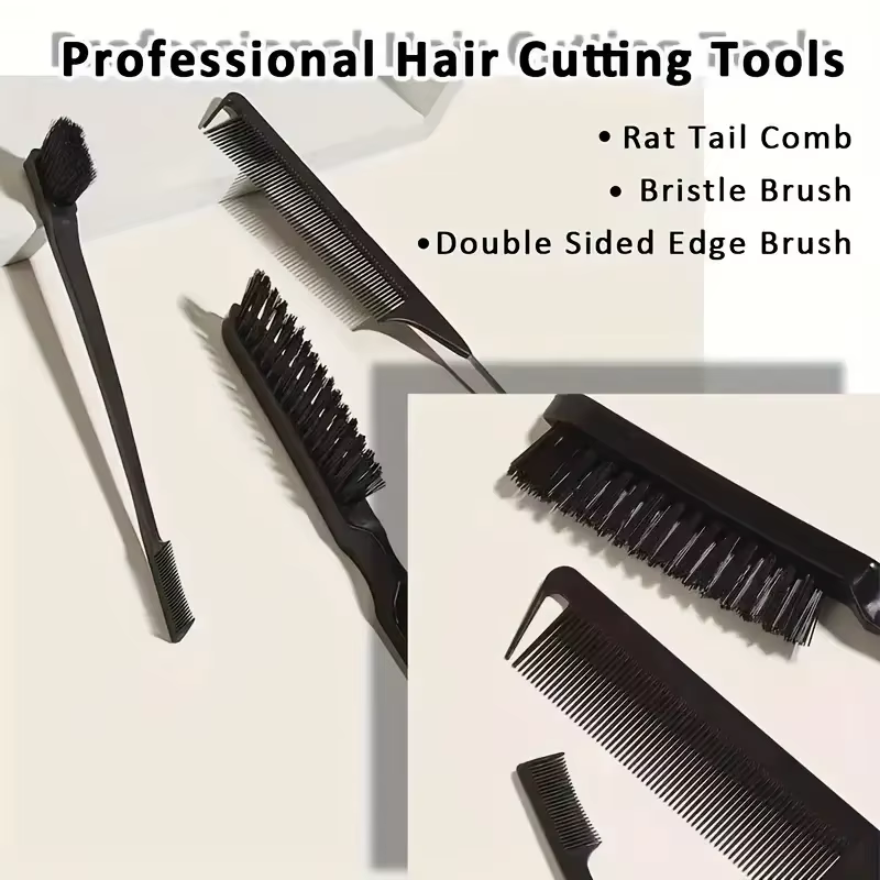 Brosse à cheveux à poils pour coiffure slick back, pour queue de cheval et chignon élégants, et pour