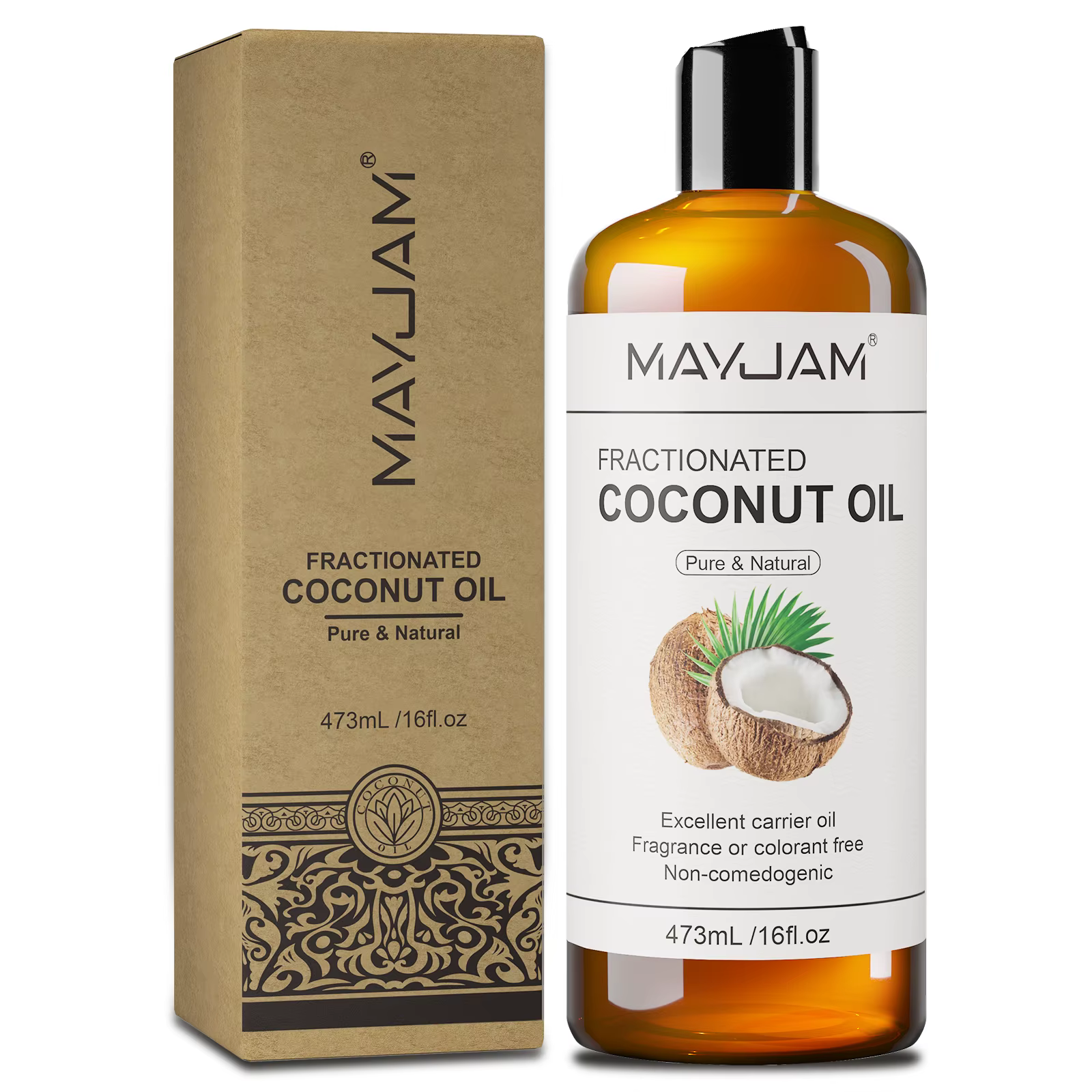Huile végétale MAYJAM à base de glycérine, ricin, pépins de raisin, jojoba et noix de coco pour le v