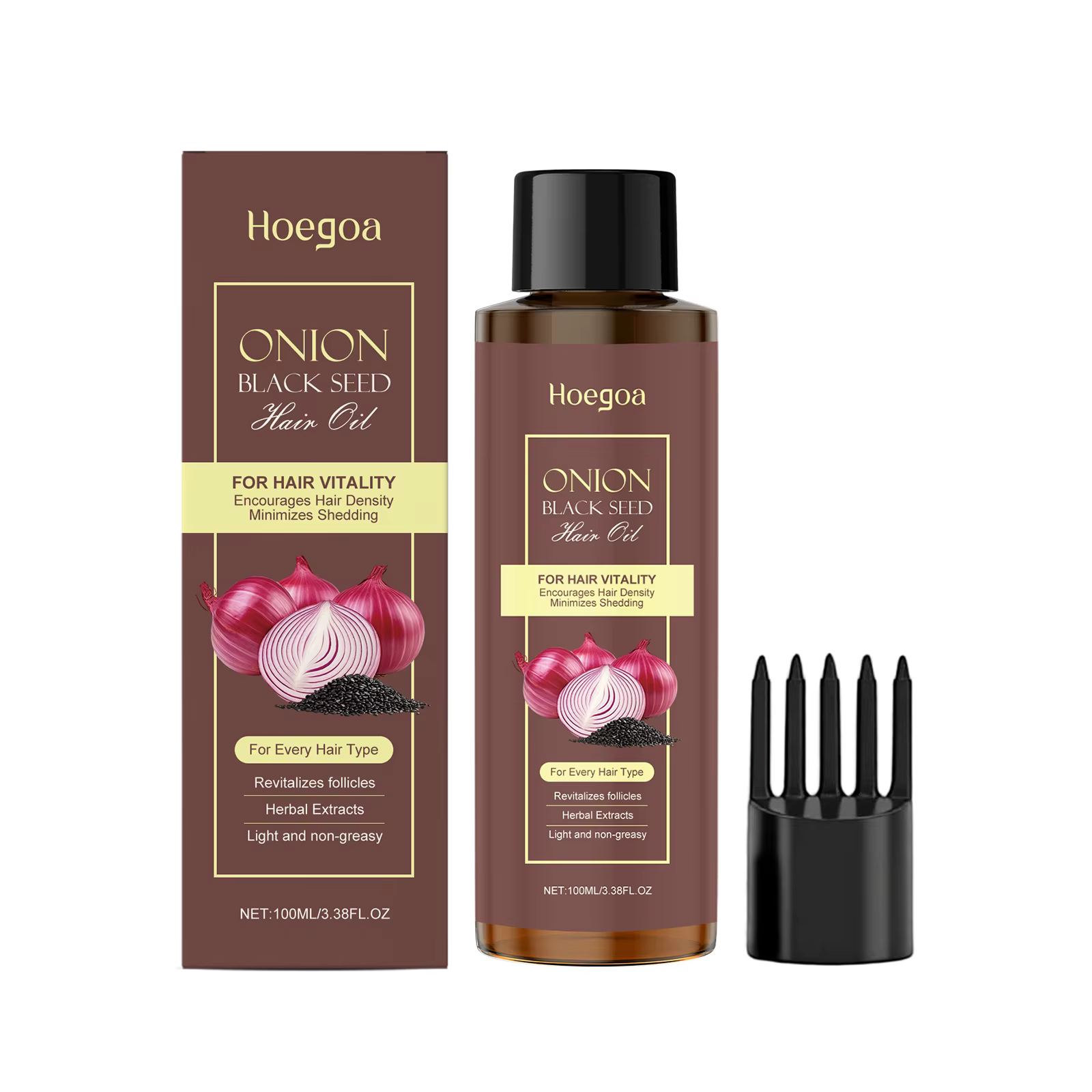 Huile de croissance capillaire à l'oignon rouge, régénération des cheveux, plus épais, prévient la c