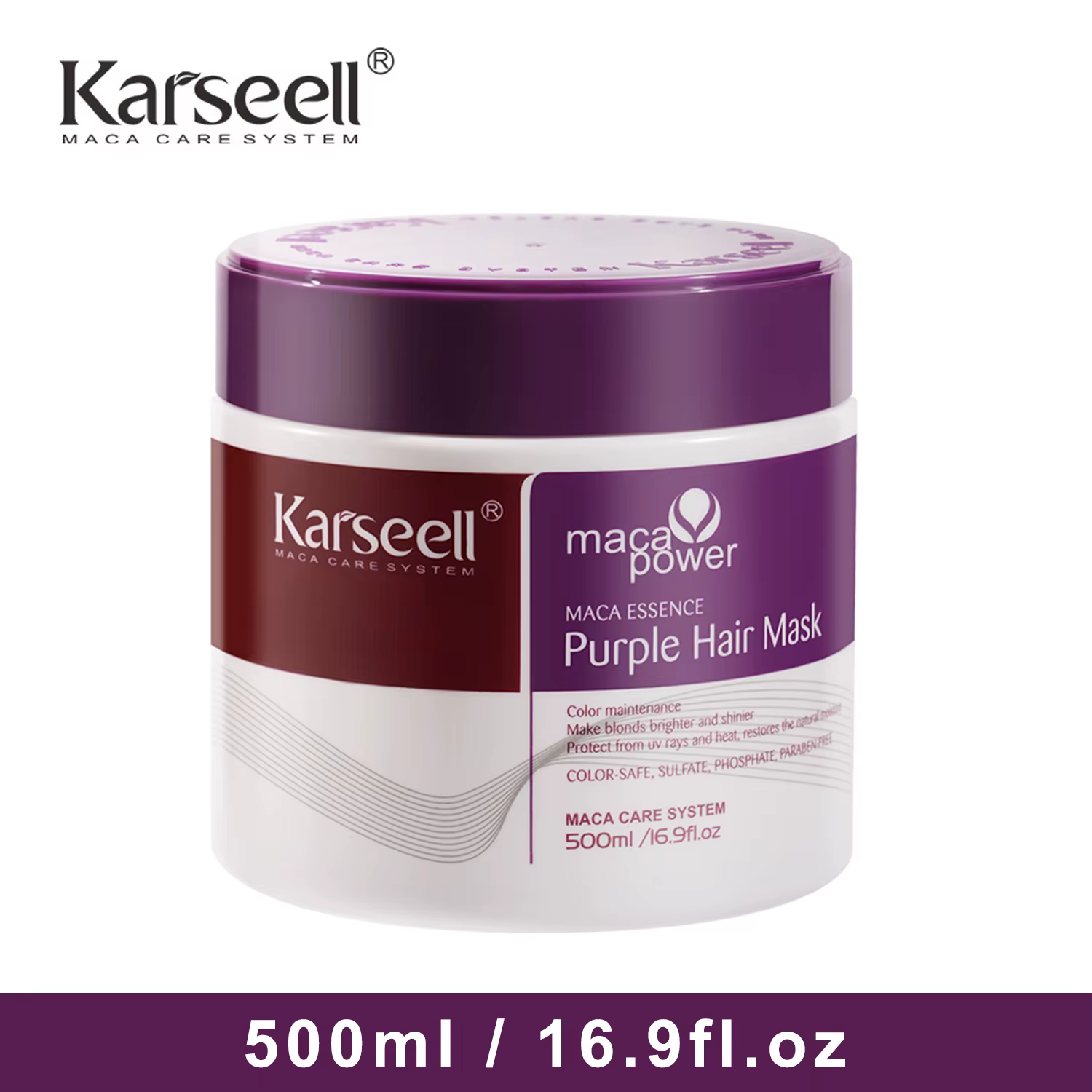 Karseell – masque capillaire violet professionnel, 100ml/500ml, neutralise les tons jaunes en laiton