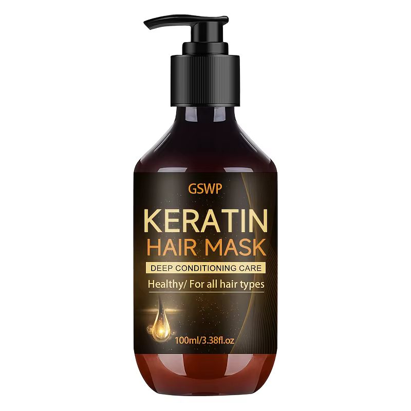 Masque capillaire à la kératine GSWP : Hydrate et nourrit en profondeur, réduit les frisottis et les