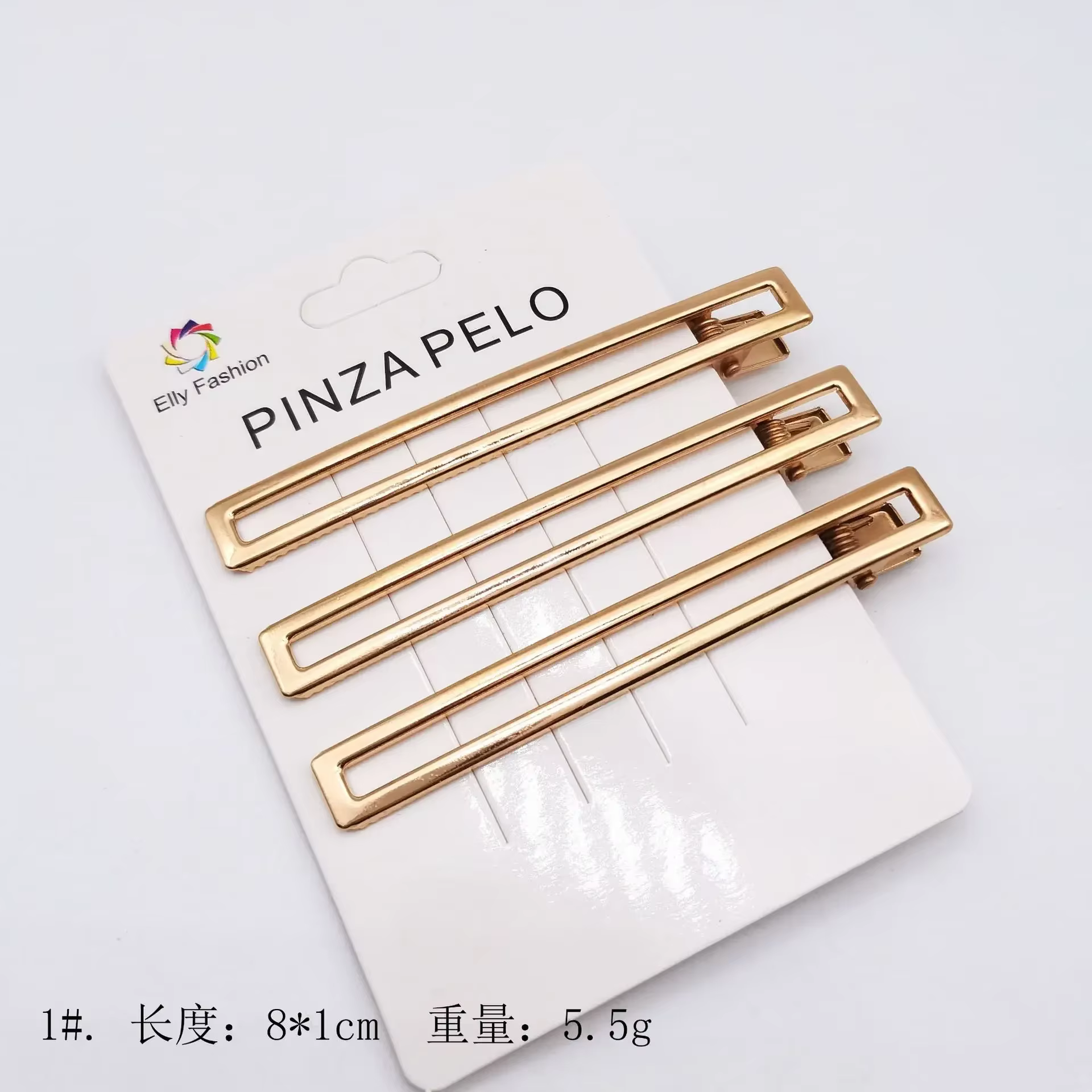 Épingles à cheveux coréennes simples en métal pour femmes, frange ajourée, Clip latéral, couleur or,