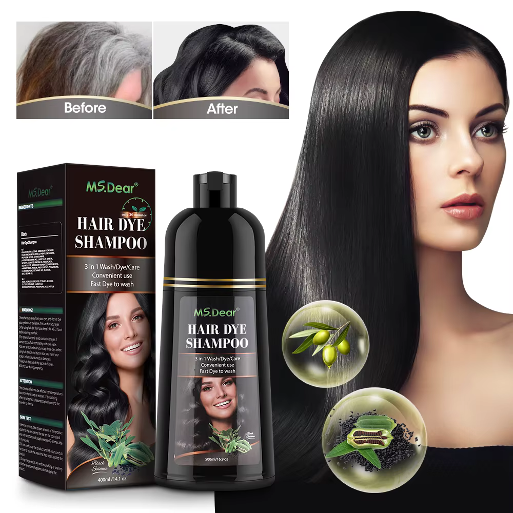 Shampooing colorant pour cheveux à base de plantes naturelles, embaurapide, café noir, hydratant en
