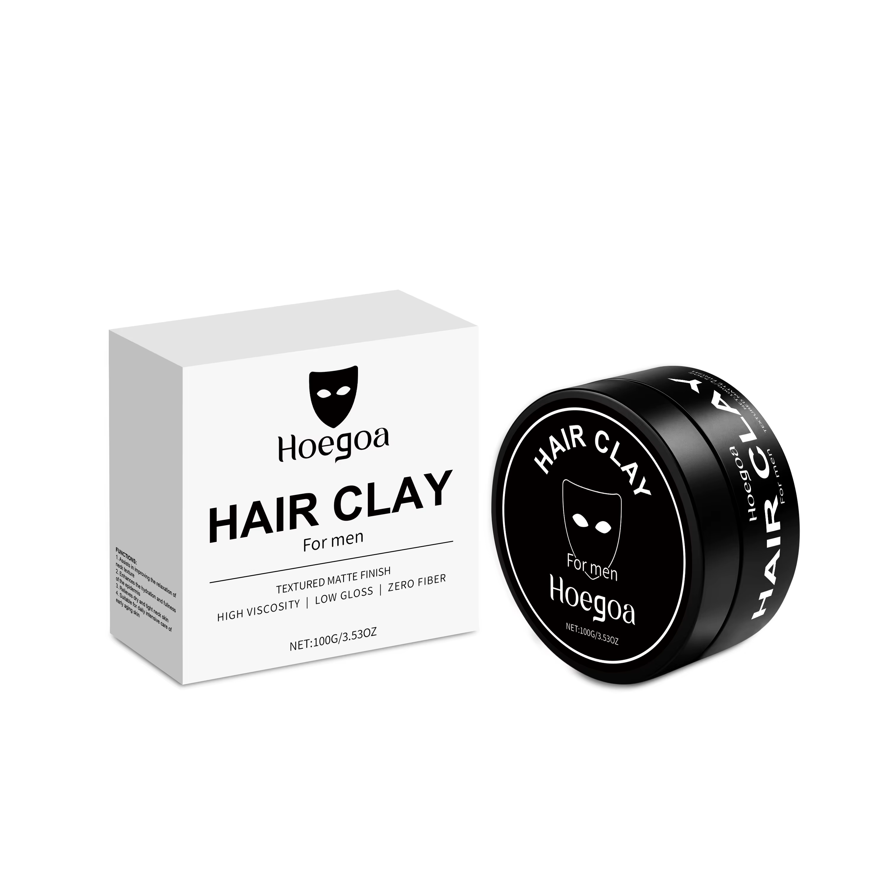 Argile pour cheveux pour hommes, finition mate, forte tenue, boue coiffante, aspect naturel, cheveux