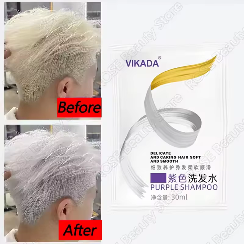 Shampoing de teinture capillaire fixateur de couleur pour couvrir les cheveux gris, estompe le jaune