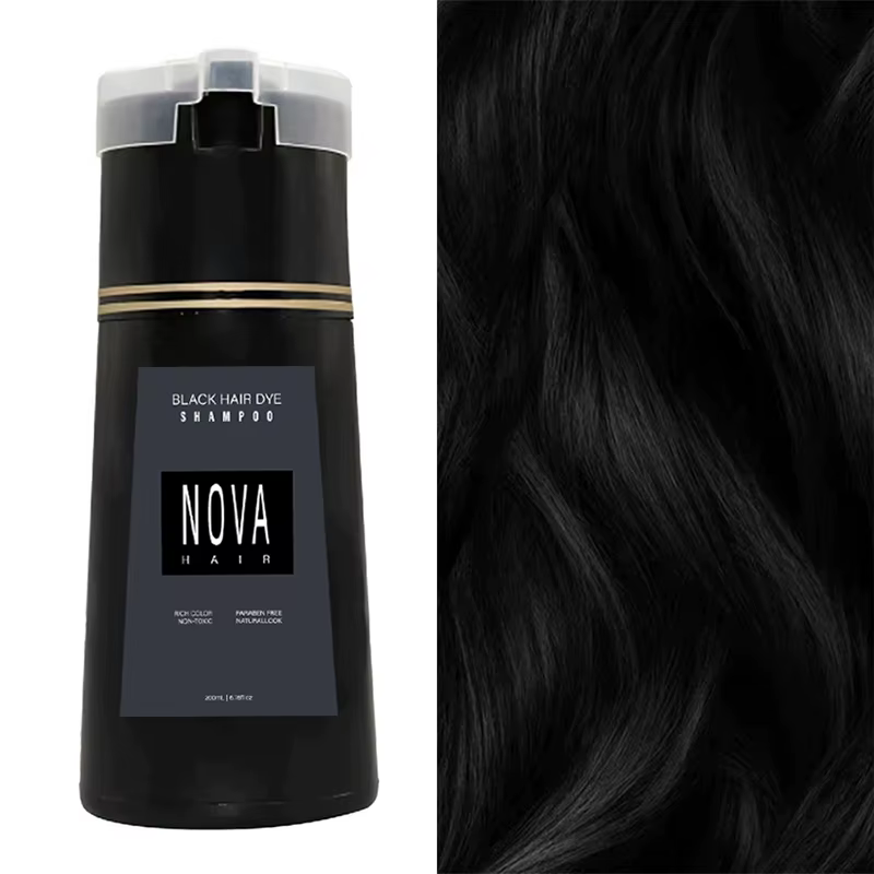 Nova 3-en-1 coloration des cheveux shampooing contrôle de l'huile moelleux rafraîchissant teinture d