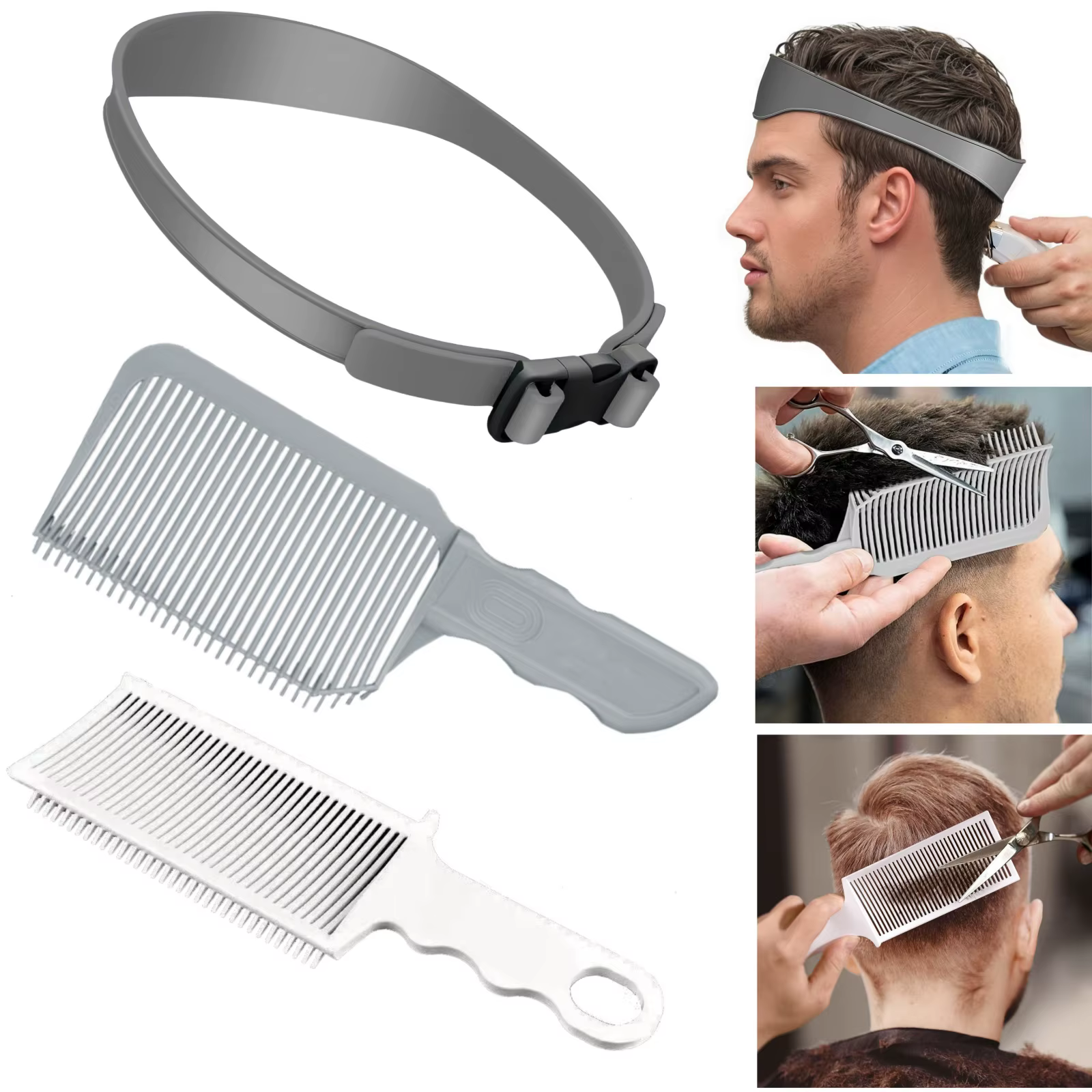 Kit de peignes à cheveux pour barbier, 1/2/3 pièces, coupe de cheveux à dessus plat, peigne décoloré