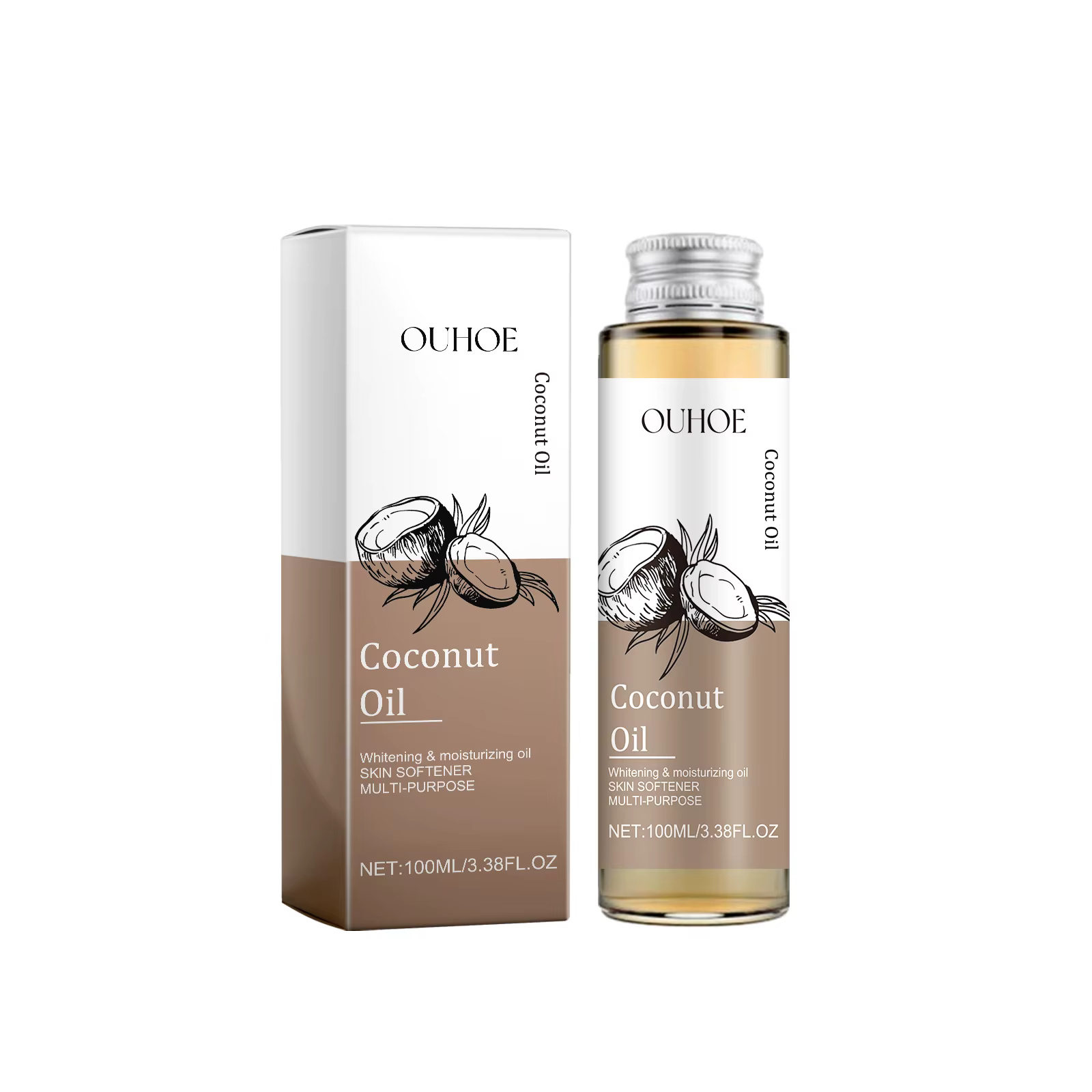 Huile de coco multi-usage - Pour les cheveux, la peau et le démaquillage - Hydratante et nourrissant