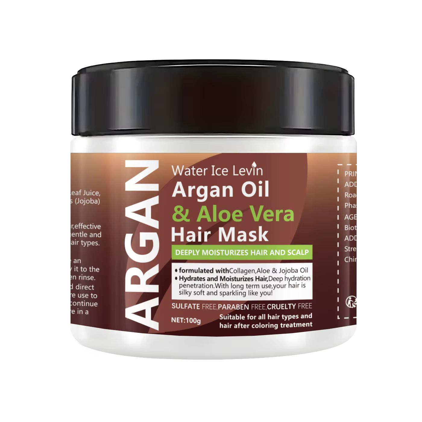 Huile d'argan-Masque capillaire e Vera pour les touristes, contrôle de l'huile, hydratant, revitalis