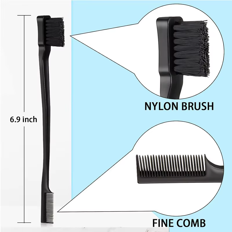 Ensemble de peignes de coiffure 3 pièces avec brosse à cheveux à triple déchirure, brosse de bord de