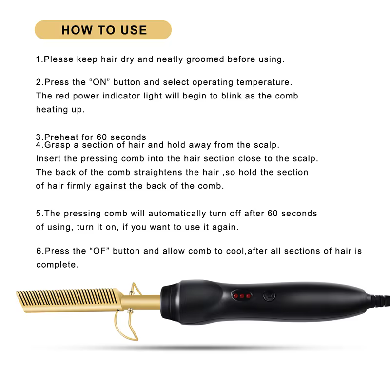 Brosse à lisser les cheveux Portable 2 en 1, peigne chaud, outil électrique pour lisser les cheveux,