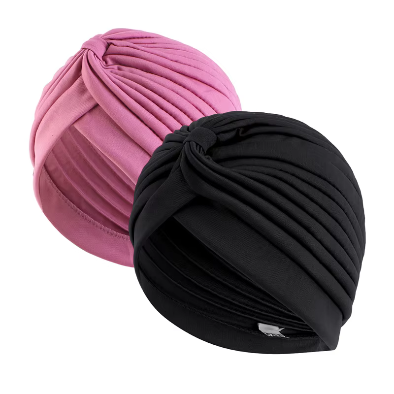 2 pièces/lot Turban extensible tête bonnet couverture torsadé plissé bandeau couleurs assorties couv