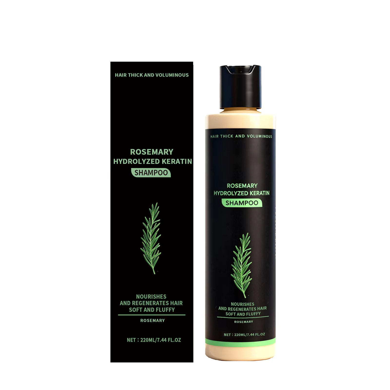 Shampoing volumisant à la kératine de romarin, 220ML, soins capillaires naturels, nettoyage en profo