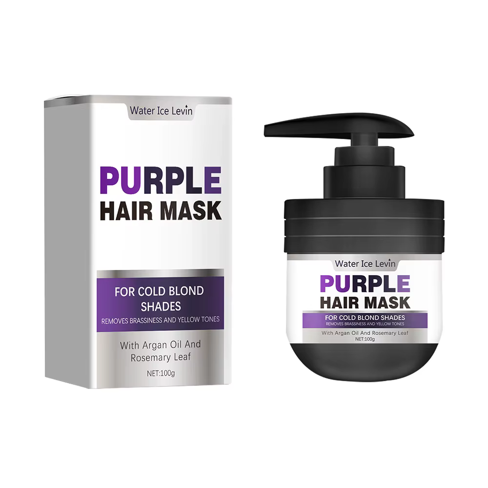 Masque capillaire à la kératine violette réparateur pour cheveux endommagés maltés hydratant nourris
