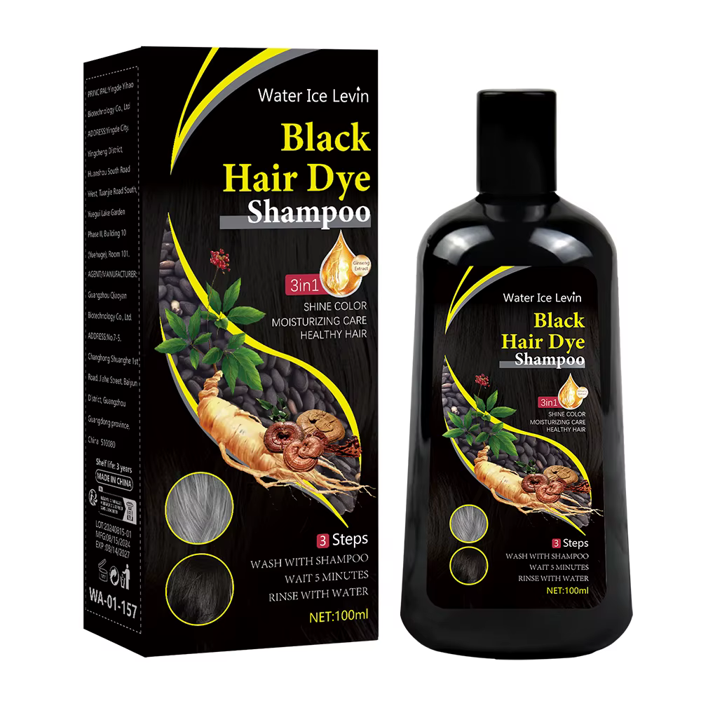 Nouveau 100ml noir couleur de cheveux colorant cheveux shampooing crème organique Permanent couvertu