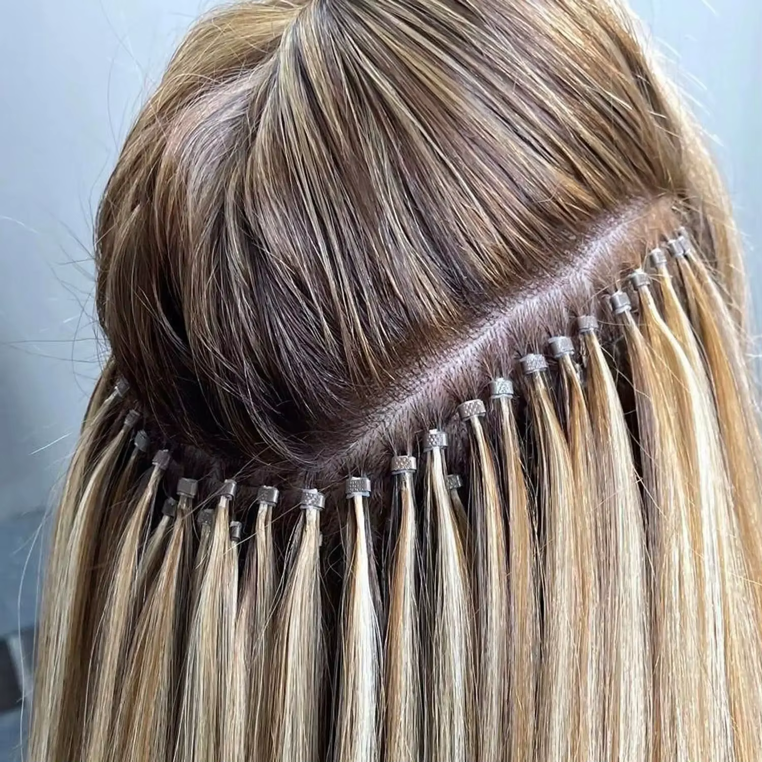 1000 pièces Extensions de cheveux Micro anneaux liens perles 5mm perles doublées de Silicone pour Ex