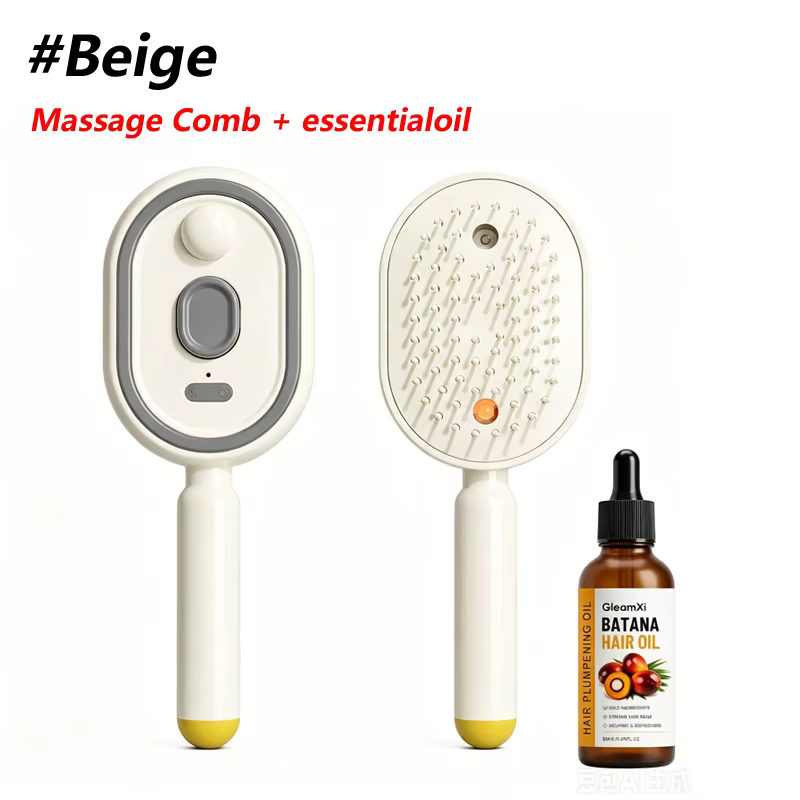 Brosse à cheveux électrique à pulvérisation et massage, brosse à cheveux électrique à vapeur et mass