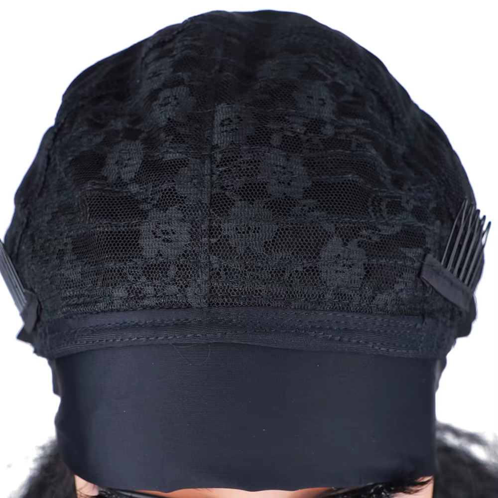 Perruque de cheveux synthétiques crépus bouclés 14 pouces perruque de bandeau synthétique Afro longu