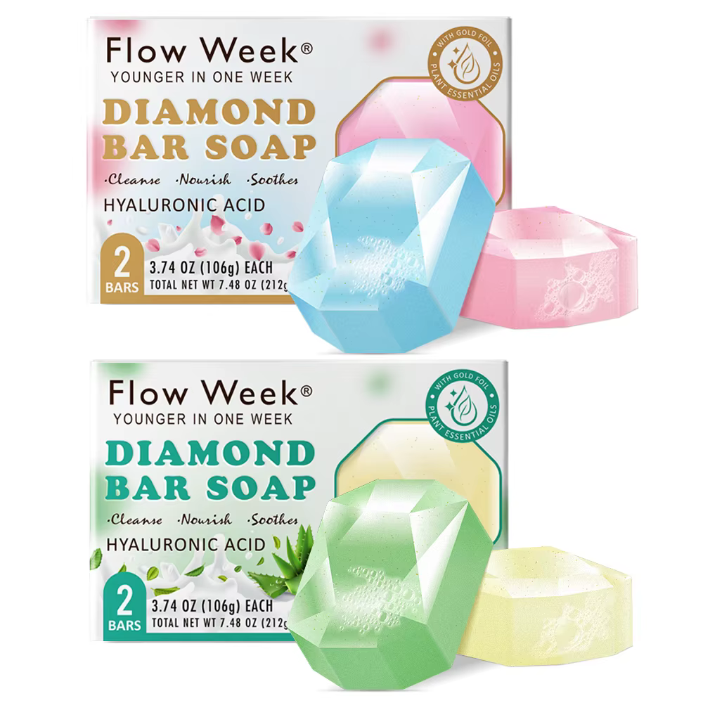 Flow-du-- Huile essentielle de diamant d'acide hyaluronique faite à la main, Regina Gem, feuille d'o