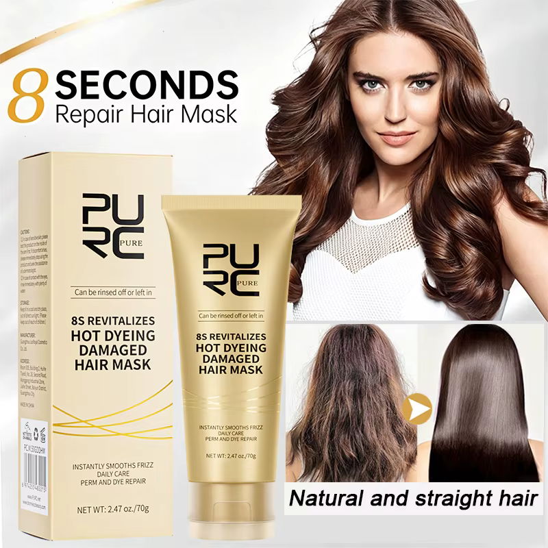 PURC 8 secondes réparer les cheveux endommagés masque lissage adoucir revitalisant profond traitemen