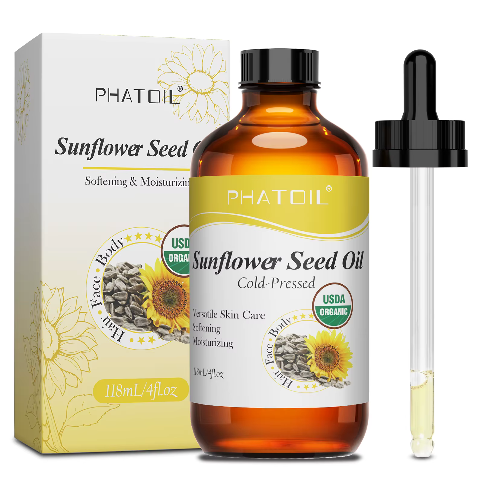 PHATOIL 118ml huile d'argan marocaine huile de jojoba pour les soins de la peau et des cheveux press