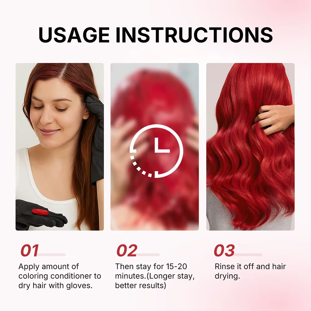 Karseell 500 ml déposant la couleur masque pour cheveux rouges revitalisant stimulant la couleur, hy