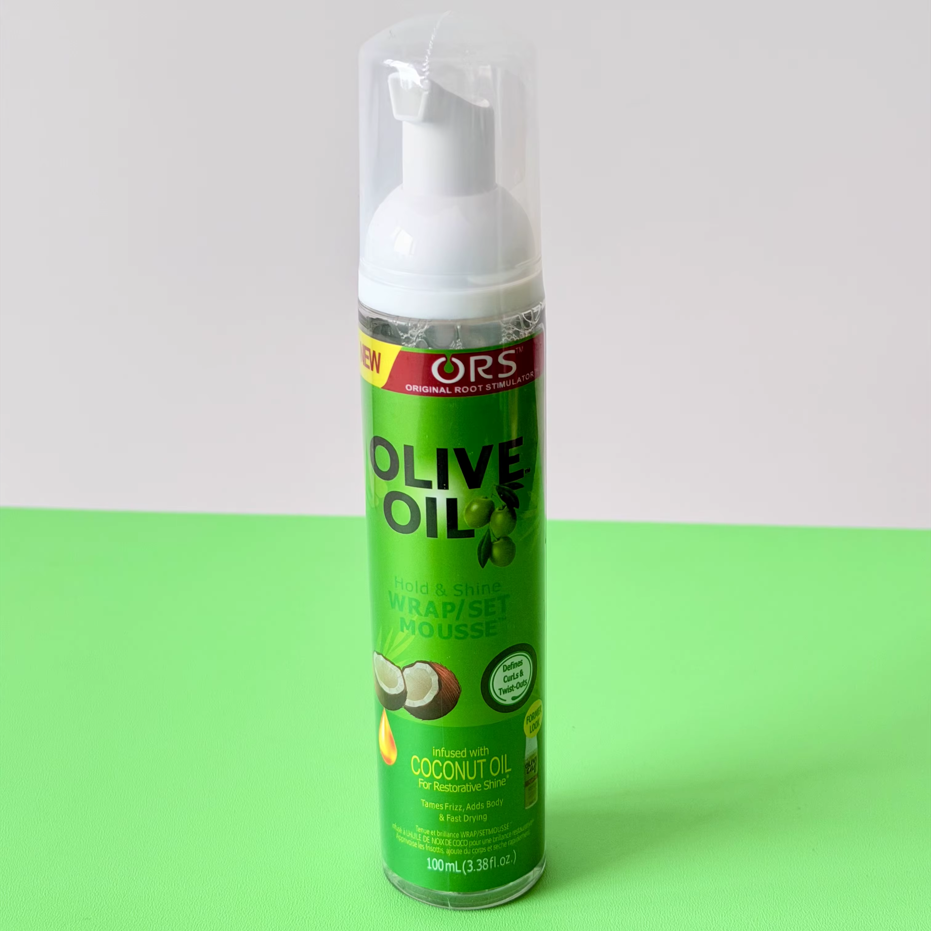 Mousse pour cheveux bouclés (100 ml) pour perruques, mousse coiffante à l'huile d'olive à tenue fort