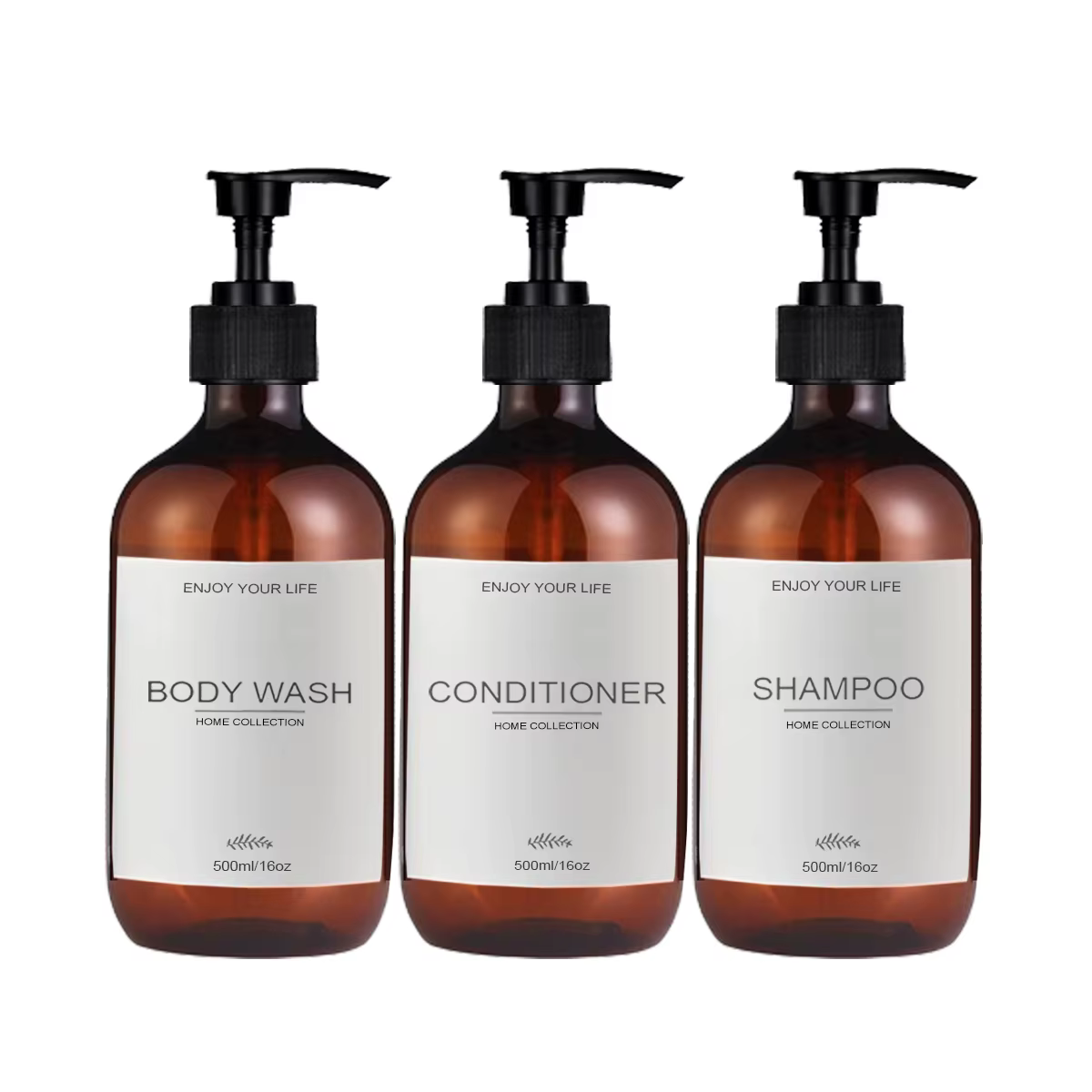 Distributeur de bouteilles de shampoing et de revitalisant de 500ml, paquet de 3 bouteilles distribu