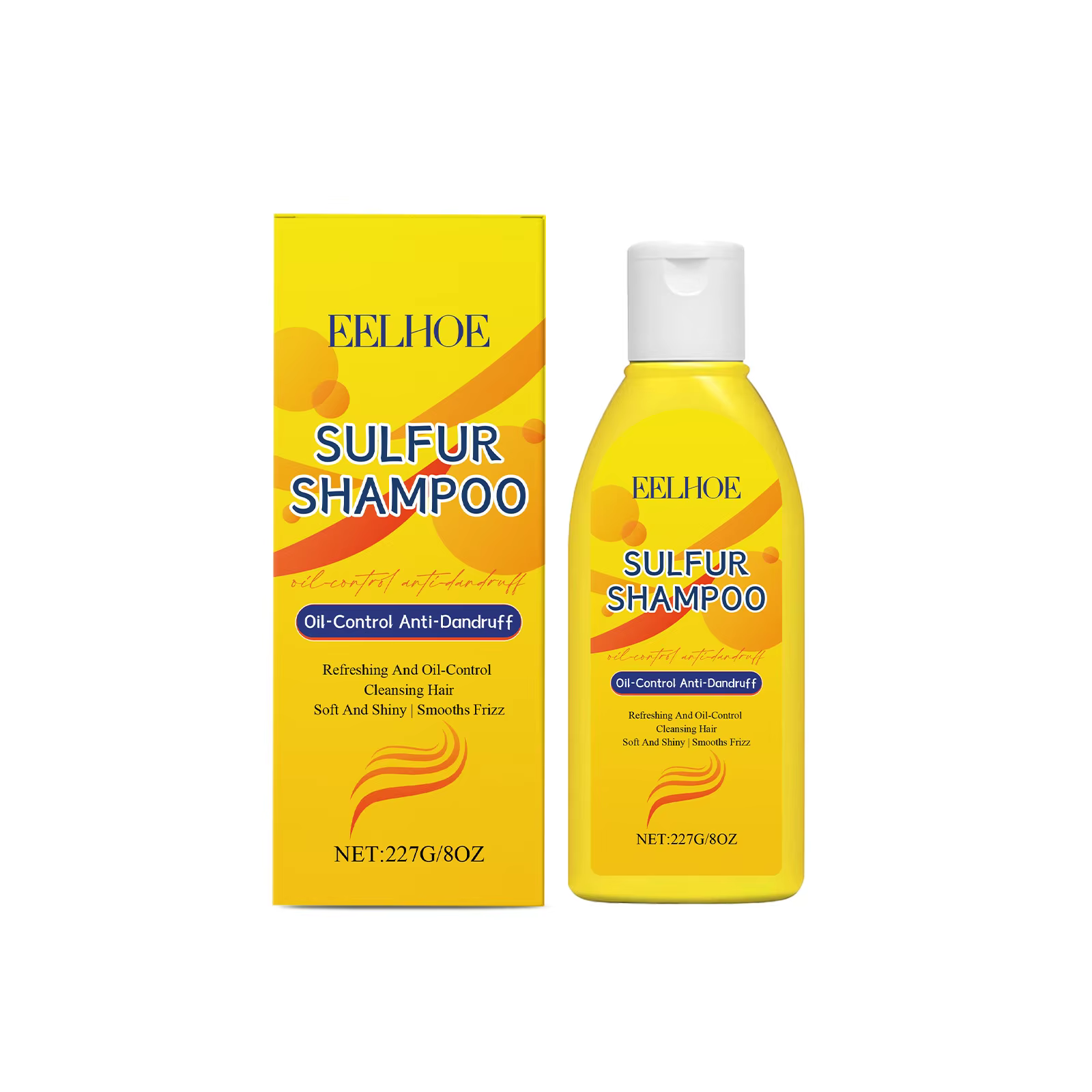Shampoo au Soufre EELHOE Contrôle du Sébum Hydratant Nettoyage des Cheveux Prévention de la Chute de