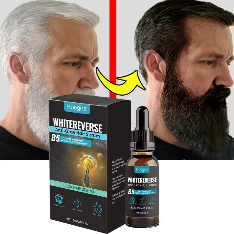 Sérum de traitement pour cheveux gris et blancs, couverture de cheveux blancs à noir, Spray réparate