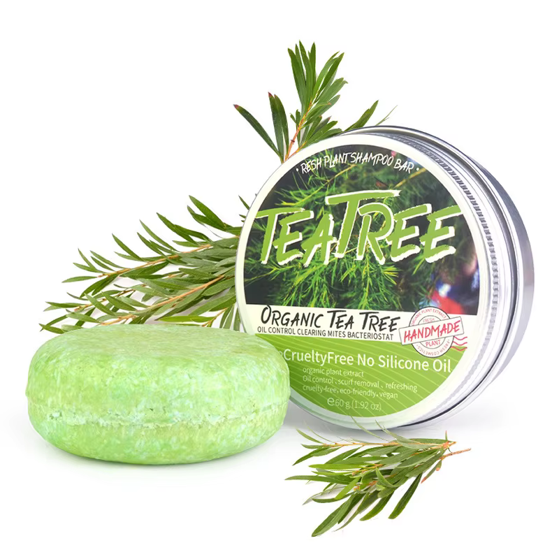 Savon shampooing aux huiles essentielles d'arbre à thé pour un nettoyage en profondeur et un soin de