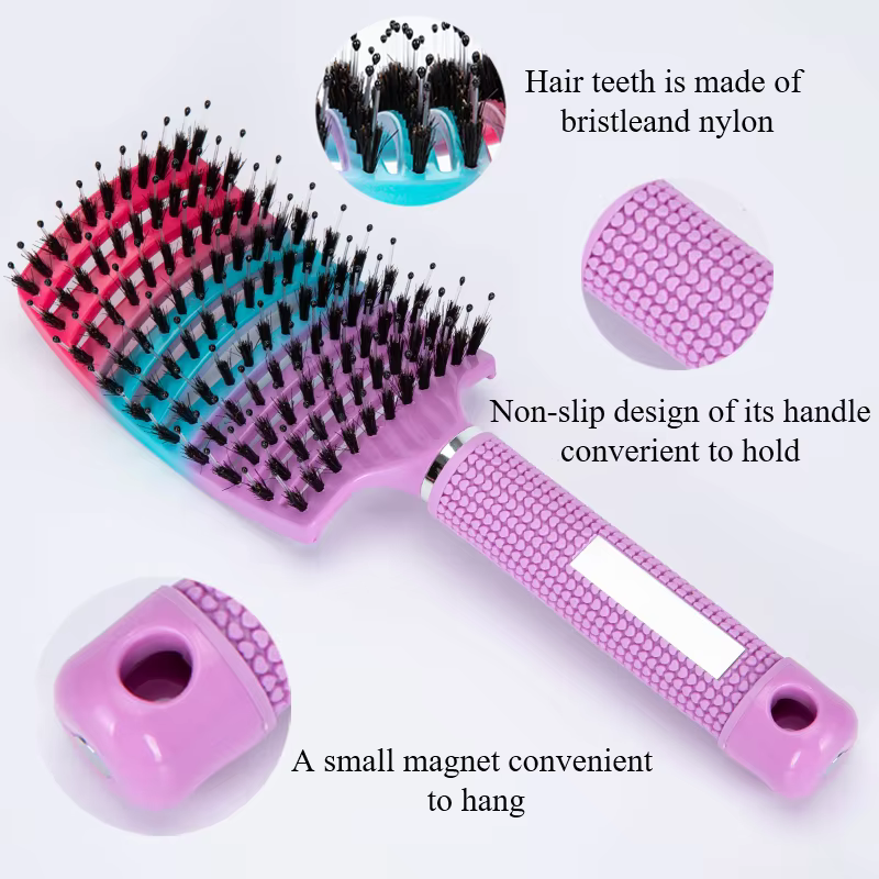 Brosse à cheveux démêlante, peigne de Massage du cuir chevelu, poils en Nylon pour femmes, brosse ma