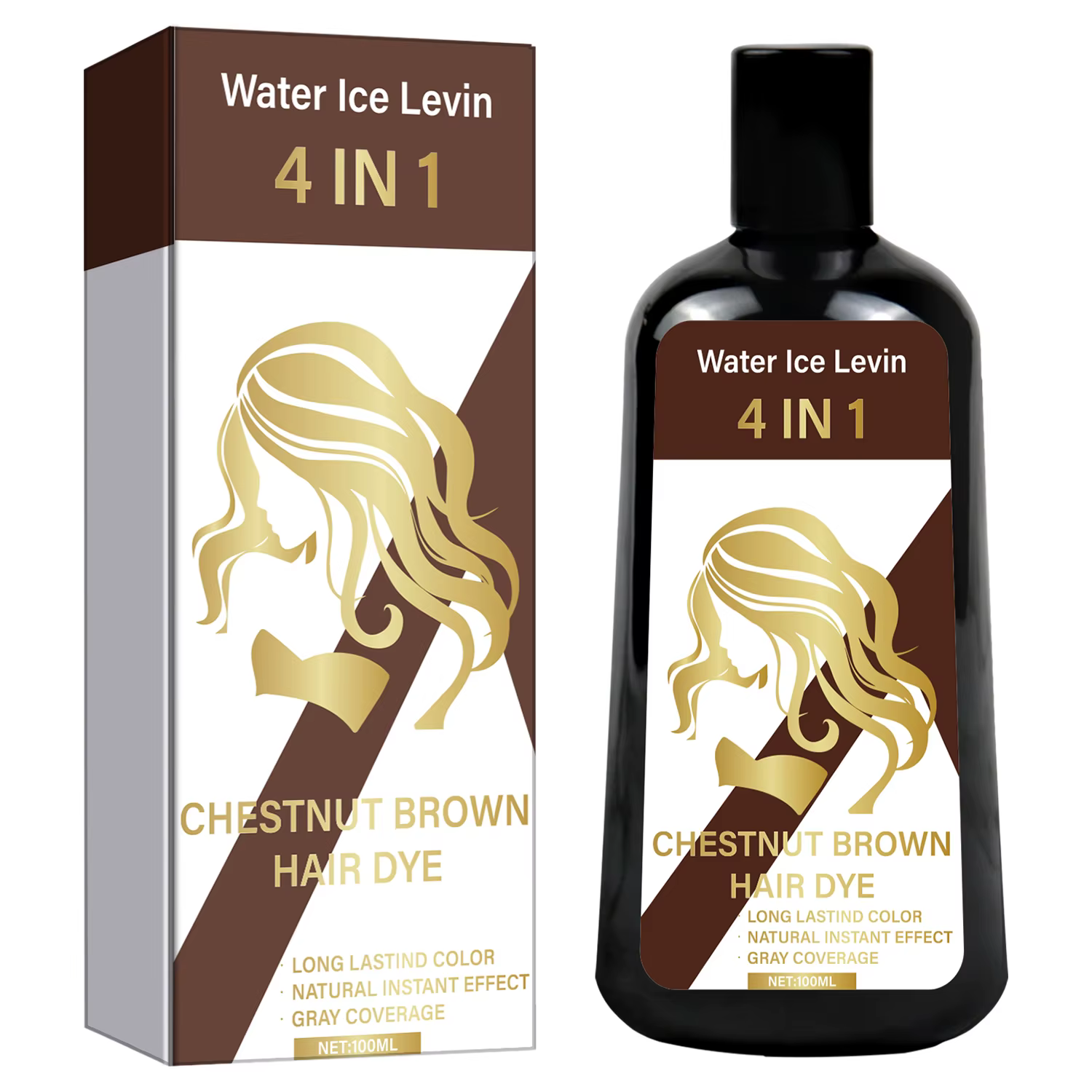 Shampoing colorant à la biotine et au gingembre, nutritif pour cheveux blancs, doux et soyeux 100ml