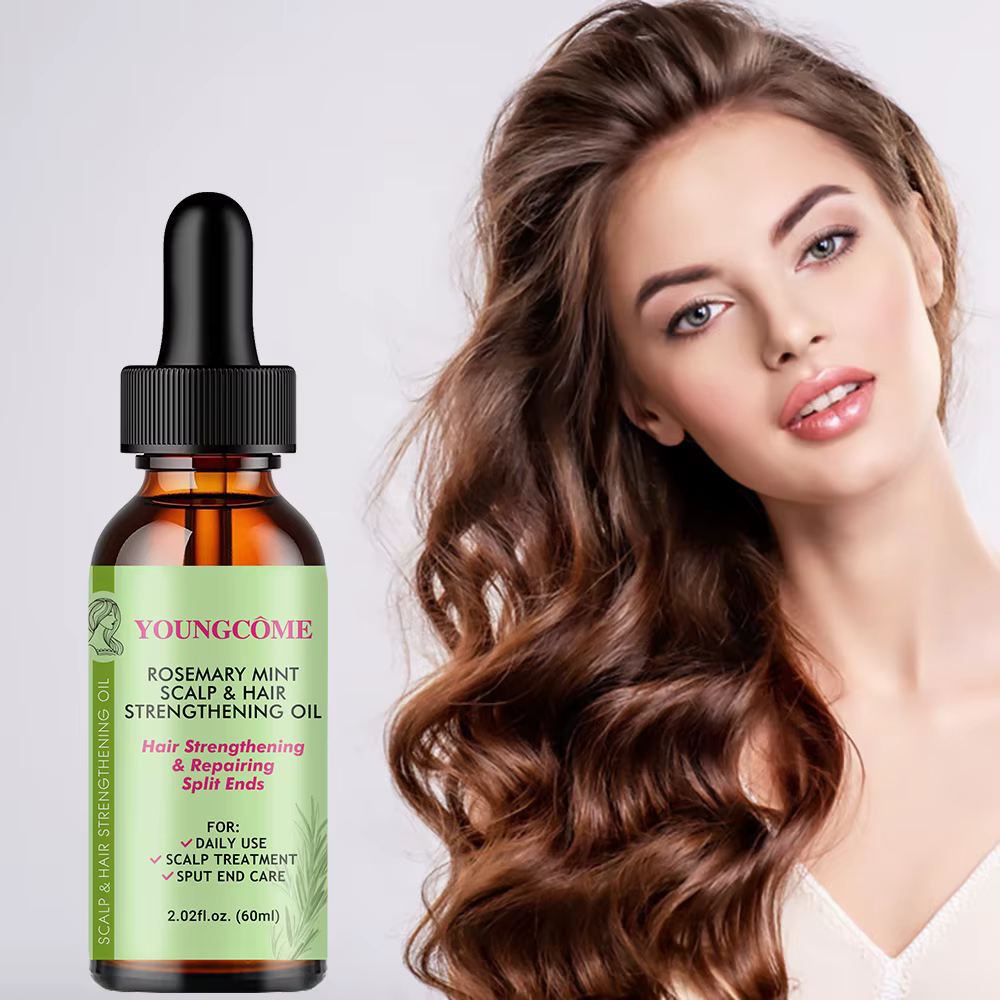 Huile de croissance des cheveux au romarin et à la menthe, prévient la sécheresse des cheveux, hydra