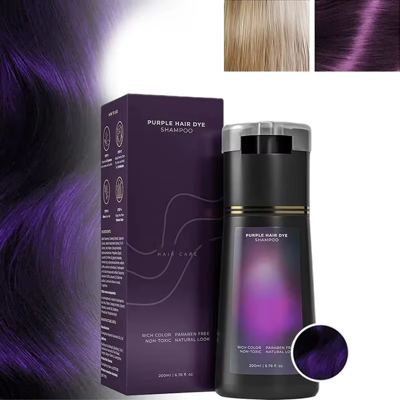 Shampoing 3 en 1 pour teinture capillaire, couleur rapide, noirage blanc, contrôle de l'huile, nourr