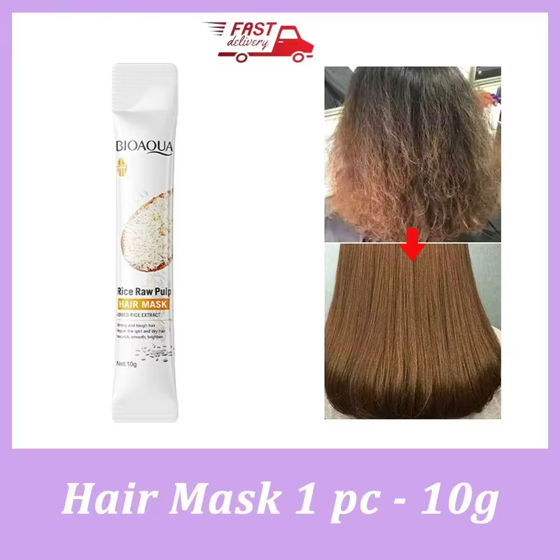 Masque capillaire magique à la kératine au riz, réparation en 5 secondes des poils crépus endommagés