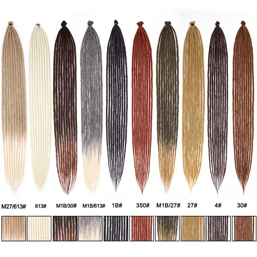 Reggae Dreadlocks synthétique tressage postiche doux pour la peau Crochet cheveux sans noeud tressag