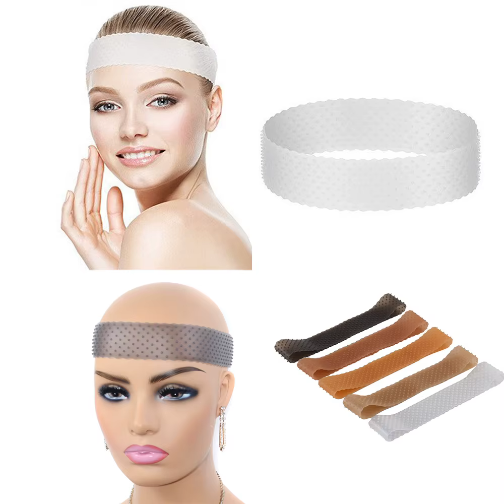 Perruque élastique en Silicone, fixation réglable, bandeau sans couture, perruques antidérapantes, b