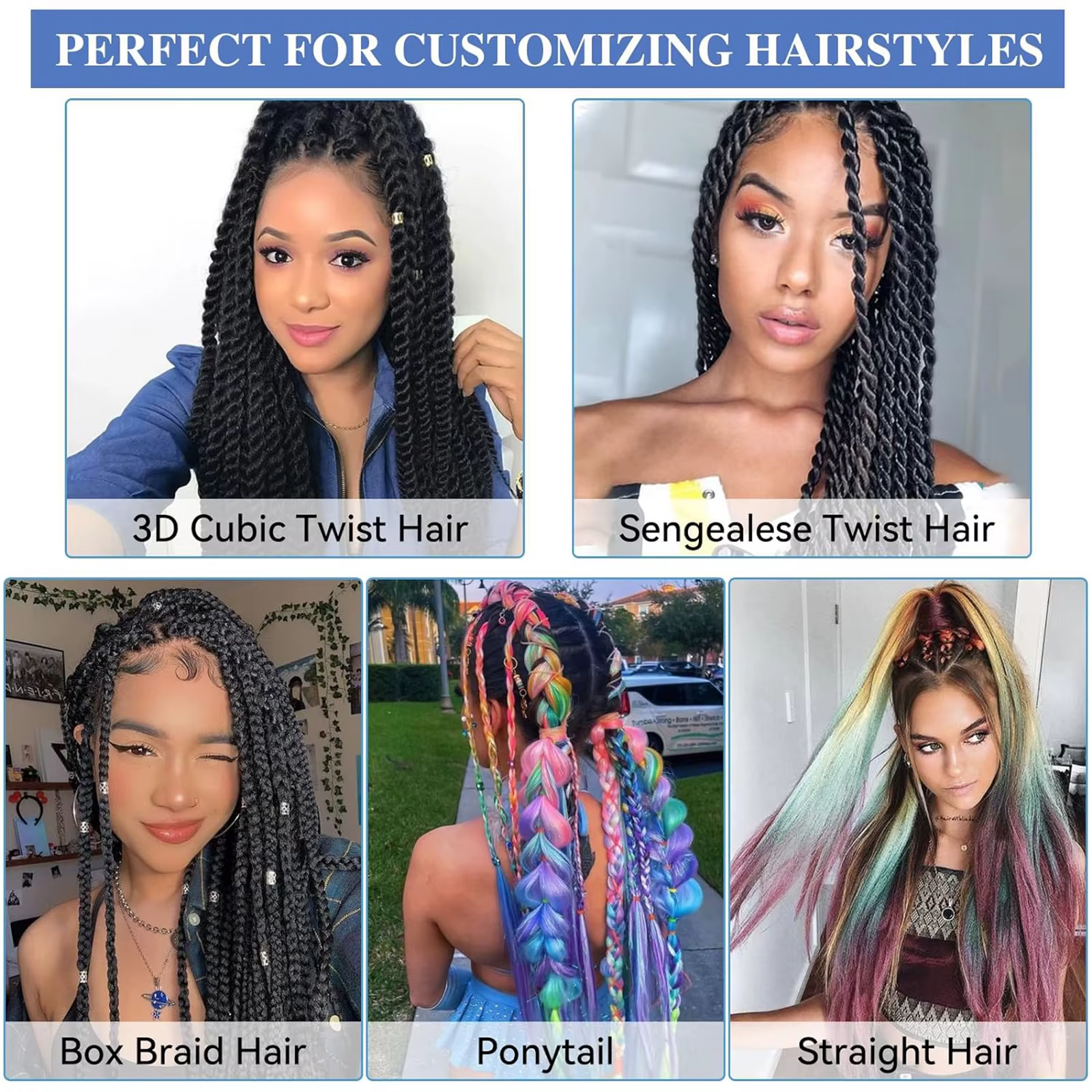 Synthétique 1 pièces 24 pouces 100g tressage cheveux boîte tresses coloré torsion tressage Extension